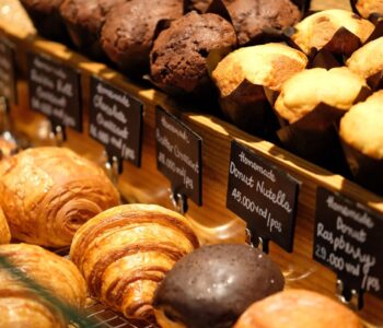 Pastries at the reception kiosk